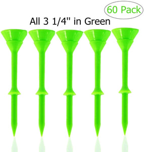 golFLYT Unbreakable Plastic Golf Cup Tees - 60 Piece
